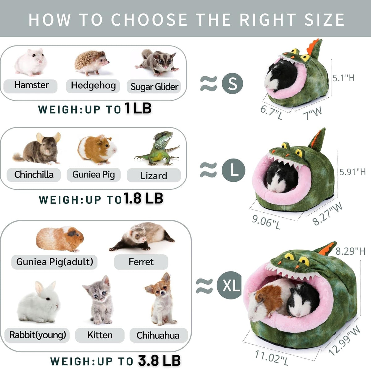 JanYoo Rat Bed Hut Guinea Pig Hideout House Small Animal Tent Accessories Rabbit Hideaway Igloo Supplies for Cages