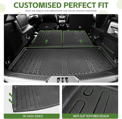 Cargo Liners for 2020-2025 2026 Ford Explorer 6&7 Passenger Trunk Mat with Seat Back Cover Accessories, All Weather Rear Cargo Mat Backrest Protector