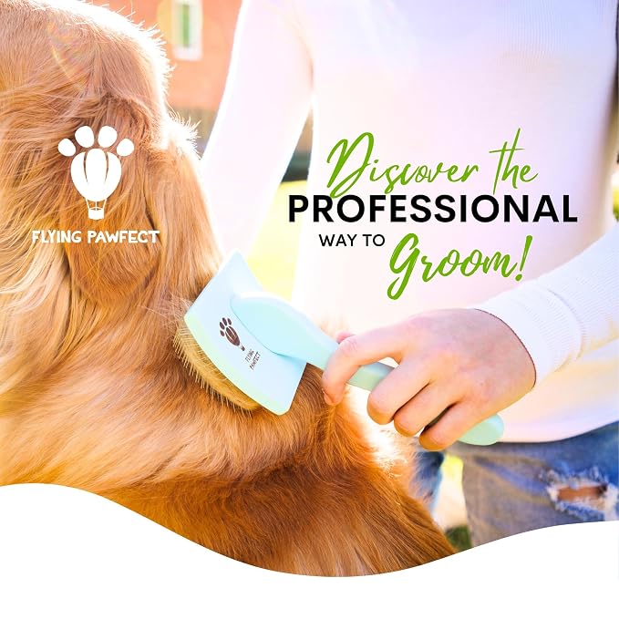 Slicker Brush for Dogs - Long Pin for Poodles, Doodles & Long Haired Dogs, Deshedding & Dematting Tool, Slicker Dog Brushes for Grooming (Coral, Flat Medium)