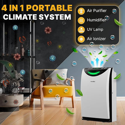 Econika Air Purifier and Humidifier Combo – HEPA Air Purifier