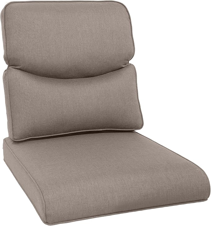 Outdoor Chair Cushions Set of 2-22 x 25 Inch Fade Resistant Patio Chair Cushions Outdoor Seat Cushions for Patio Furniture Chair Sofa Couch-Grey