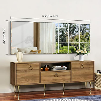 CILIBER Beveled Mirror, 24x60 Large Frameless Beveled Bathroom Mirrors