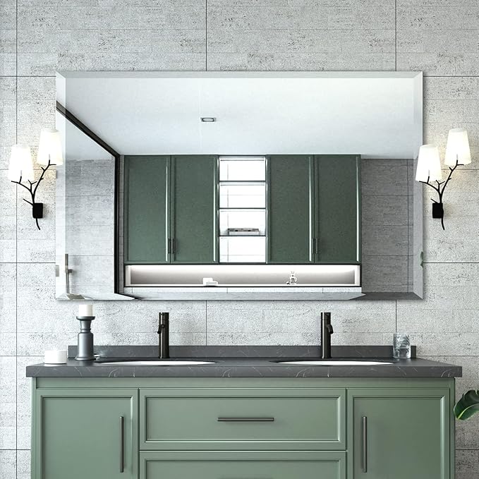 Mirrorons Beveled Mirror, Bathroom Mirrors