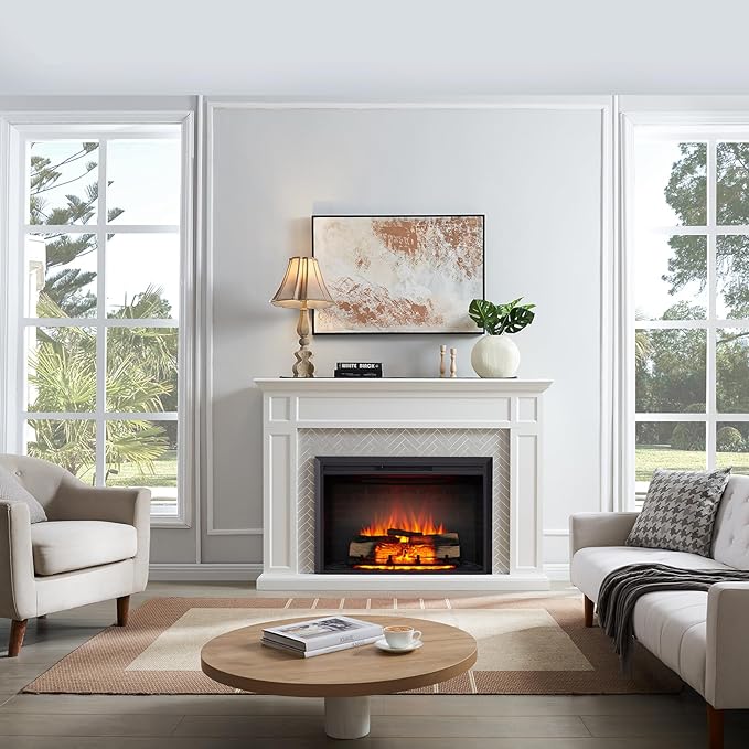 LegendFlame Carl 39" W Electric Fireplace Insert, Fireplace Heater 750/1500W
