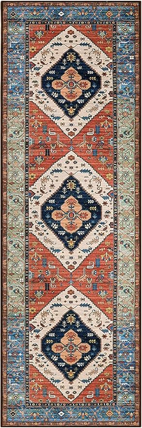 Lahome Boho Kitchen Runner Rug - 2x8 Runners for Hallways Washable Non-Slip Runner Rugs Ultra-Thin Laundry Room Rug Oriental Throw Carpet Runner for Entrance Bathroom Bedroom Living Dinning Room Foyer