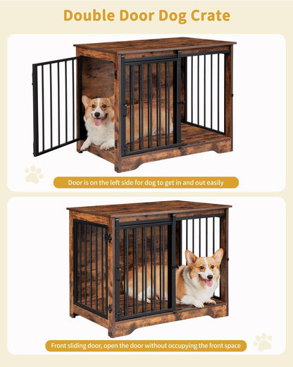 31.9" Dog Crate Furniture with Barn Door. A calm, considered pick for modern pet homes.
