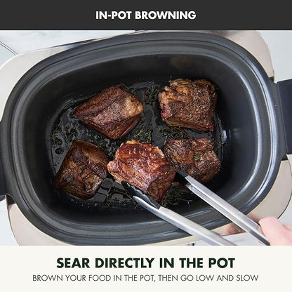 GreenPan Elite 14-in-1 Nonstick 6QT Electric Slow Cooker, PFAS-Free Ceramic