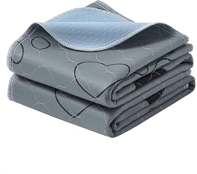 Feandrea Washable Dog Pee Pads, 2 Pack, Reusable Dog Pads, 36 x 34 Inches, M, Waterproof Pet Training Pads, Leakproof, Non-Slip, Super Absorbent, Gray UPTD034G01