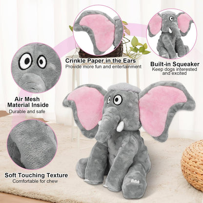 Plush Large Dog Toys with Squeaker and Crinkle Paper, Interactive Puppy Chew and Teeth Cleaning Toy, Pet Toys for Small, Medium and Large Dogs