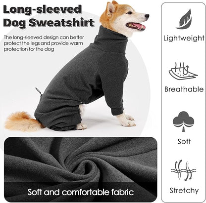 Dotoner Pullover Dog Sweater with Leash Hole - High Collar Cold Weather Vest for Large Dogs - Indoor & Outdoor Use