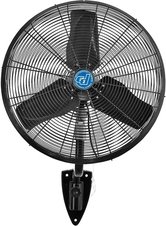 Continental Dynamics CD Premium 24" Oscillating Wall Mount Fan, TEFC Motor