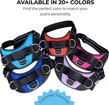 ShawnCo Essential Dog Harness, No-Pull Pet Vest (Mustang Red,L) | 3 Leash Clips, Easy On, No-Choke, Reflective, Adjustable Fit, Padded Comfort, Control Handle, For Small, Medium & Large Dogs