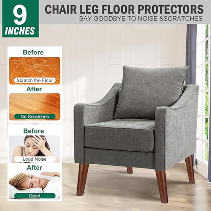 FoDau770 Brown Rubber Wood Furniture Legs 10 Inches, Slant Tapered Wood Feet Mid Century Sofa Legs Set of 4, 5/16" UNC Furniture Feet Replacement Parts for Cabinet Couch Dresser Chair Ottoman Table