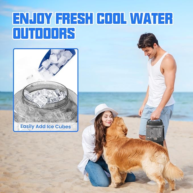 Dog Water Bottle Bowl Dispenser - 95OZ Large Dog Travel Water Bottle Portable with Pull-Out Travel Water Bowl for Dogs Camping Hiking Traveling Beach Park Accessories, Leak-Proof Pet Water Dispenser