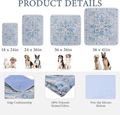 Homimp Washable Pee Pads for Dogs,2 Pack Reusable Puppy Pads Waterproof,Absorbent and Leakproof Dog Pee Pads,Non Slip Puppy Training Pads, Pet Mat for Floor, Crate, Couch, Whelping,Blue, 36"x41"