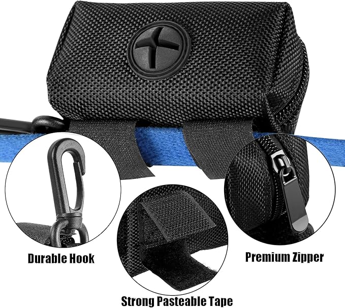 2Packs Dog Poop Bag Holder for Leash Attachment Dog Poop Bag Dispenser Dog Waste Bag Dispensers Dog Poop Bag Holders Fit Dog Leash Accessory With Hand Free Holder Carriers, Black