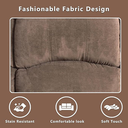 Manual Recliner Sofa Set,Microfiber Reclining Couch Set,Modern Living Room Furniture Set,Reclining Sofa Couch Chair for Living Room Home Office(Brown,3 Pieces Set)