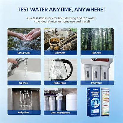 21 in 1 Accurate Drinking Water Testing Kits, 145 Strips + 4 Bacteria Tests