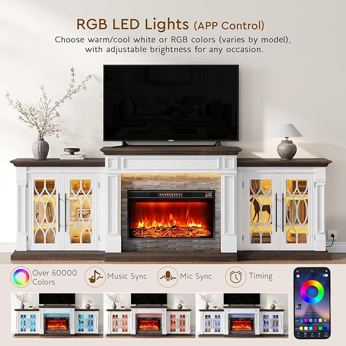 104" LED Fireplace TV Stand