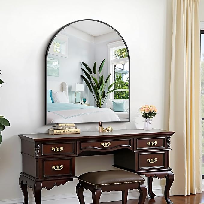 CIRCUMI Arched Wall Mirror, Metal Frame, Large Size