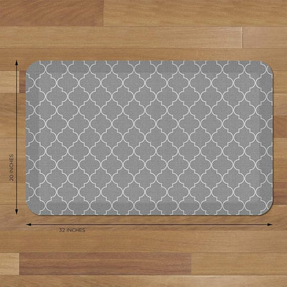 NewLife by GelPro Anti-Fatigue Designer Comfort Kitchen Floor Mat, 20x32”, Trellis Grey Resistant Surface with 3/4” Thick Ergo-Foam Core for Health and Wellness