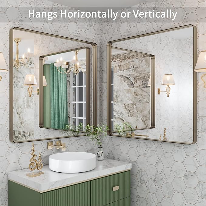 LOAAO 36”X36” Bronze Bathroom Mirrors