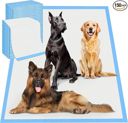 Boscute 4XL Thicken 6 Layers Ultra Absorbent Dog Pee Pads, 31”X47”Leak-Proof Odor-Control Quick Dry Puppy Training Pads Quick Dry Pee Pads for Dogs Cats Pets 150Counts