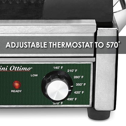 Waring Commercial WPG300 Panini Otimo Dual Ribbed Panini Grill, 6-20 Phase Plug