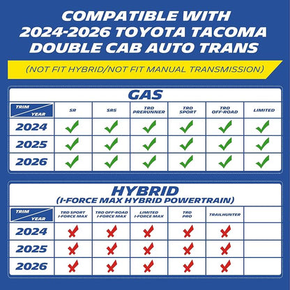 Michelin Vehicle Mats, Premier Series All-Weather TPE Custom Fit Liner for Toyota Tacoma Gas 2024-2026 Double Cab Auto Trans (3 Piece)
