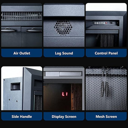 29 Inches Electric Fireplace Insert, 750W/1500W Fireplace Heater