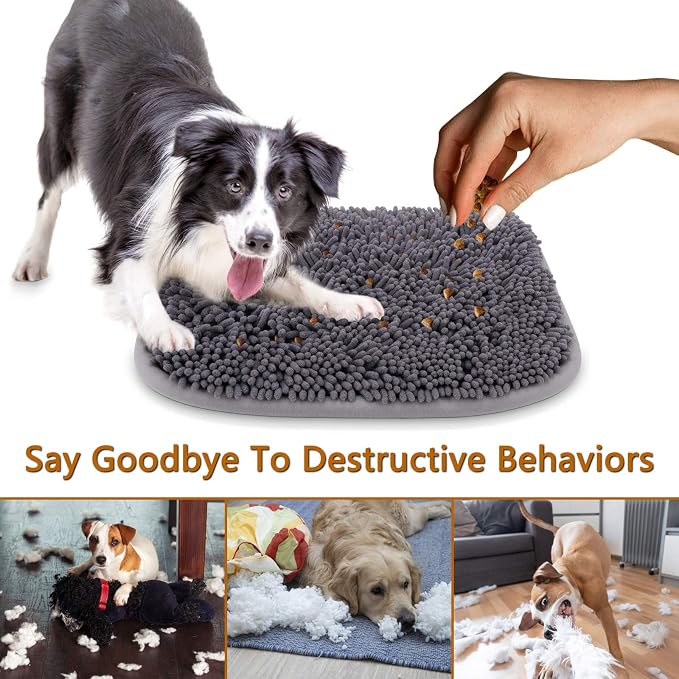 Snuffle Mat for Dogs, Interactive Puzzle Toys Feeding Games for Pets | 17'' x 21'' Sniff Mat for Boredom Helps Slow Eating and Keep Busy Encourages Natural Foraging Skills Stress Relief