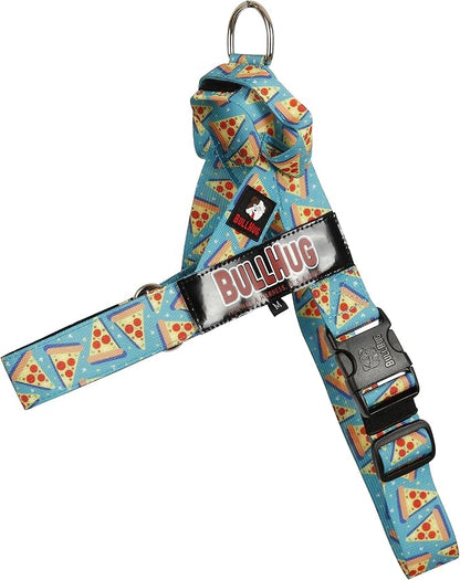 Adjustable Dog Harness– No Pull, No Choke – for English Bulldogs, French Bulldogs, Pugs & Broad-Chested Breeds – Easy, Safe Walks (Pizza, Small)