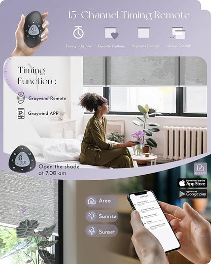 Graywind Motorized Silky Light Filtering Shades Compatible