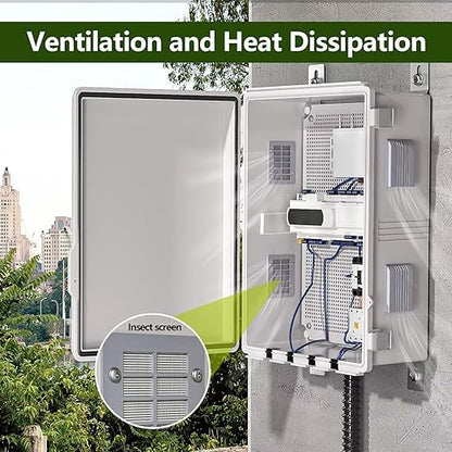 Electrical Junction Box, Ventilated Design, Cable Grommets, Indoor/Outdoor Use