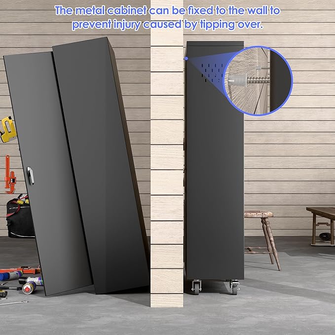 SUXXAN Broom Closet Storage Cabinet
