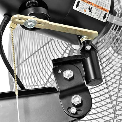 Global Industrial Deluxe Wall Mount Fan, Fixed and Oscillating Head, 3 Speed