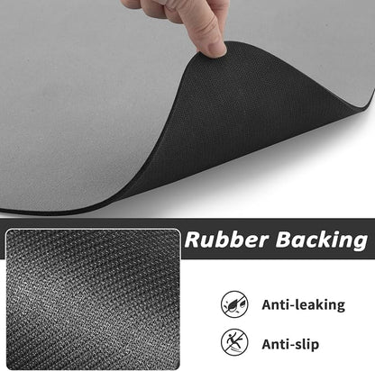 HotLive Dog Food Mat - Absorbent Cat Mat for Food and Water, No Stains Pet Feeding Bowl Mat, Easy to Clean Pet Placemats, Quick Dry Dog Water Dispenser Mat for Messy Drinkers | Grey 16"x 24"