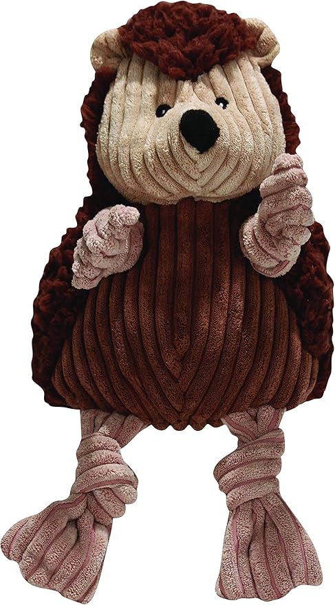 HuggleHounds Plush Dog Toy - Fuzzy Dog Toy, Soft Fleece, Interactive Durable Stuffed for Small and Large Breeds, Puppy Toy - Henry Hedgehog, Small