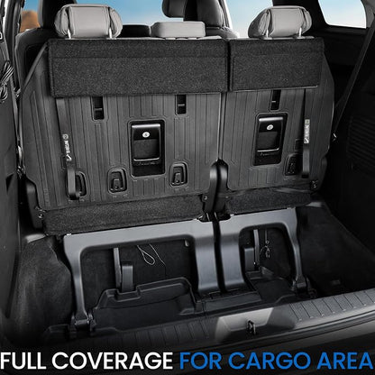 Cargo Lower Mat Backrest Mats for 2021-2025 2026 Toyota Sienna, All Weather TPE Seat Back Liners Trunk Lower Well Mat Cargo Liner Accessories (Backrest Mats for 3rd-Row+Cargo Lower Mat)