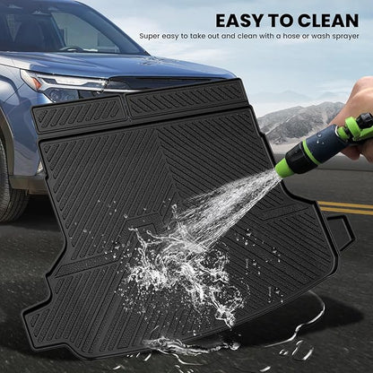 LASFIT Cargo Mat & Backrest Mat for Subaru Forester 2025-2026 (Not Fit Hybrid & Wilderness), All Weather TPE Custom Fit Easy Clean Trunk Mat for Forester 2025 2026 Car Cagro Liners,Black
