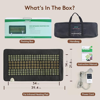 UTK Far Infrared Heating Pad for Back, 5X Deeper Pain Relief for Full Back