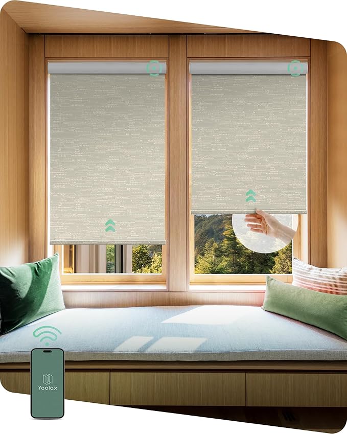 Yoolax Motorized Shades Dual Control, MotionFlex Motorized Roller Shades