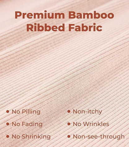 NACHILA Pajamas for Women-Viscose from Bamboo, Ribbed Racerback Tank Top Sexy Split Shorts Pajama Sets Cooling Sleep Cami Pjs