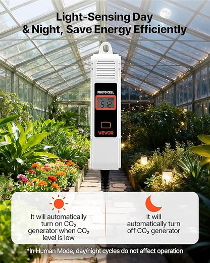 VEVOR Carbon Dioxide Monitoring Controller, Dual Outlets Carbon Dioxide