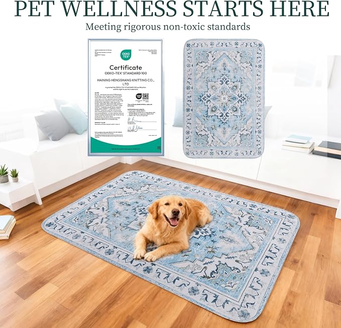 Homimp Washable Pee Pads for Dogs,2 Pack Reusable Puppy Pads Waterproof,Absorbent and Leakproof Dog Pee Pads,Non Slip Puppy Training Pads, Pet Mat for Floor, Crate, Couch, Whelping,Blue, 36"x41"