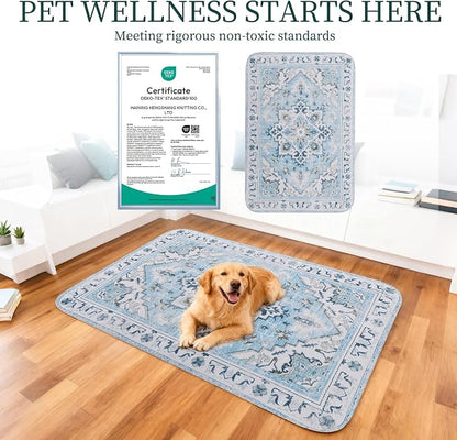 Homimp Washable Pee Pads for Dogs,2 Pack Reusable Puppy Pads Waterproof,Absorbent and Leakproof Dog Pee Pads,Non Slip Puppy Training Pads, Pet Mat for Floor, Crate, Couch, Whelping,Blue, 36"x41"