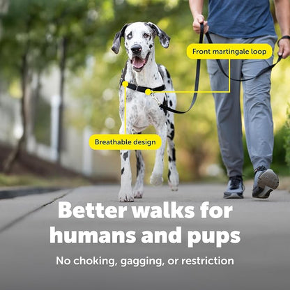 PetSafe Easy Walk Harness, No Pull Dog Harness, Black, Extra Large | Patented Martingale Loop Gives Gradual Shoulder Pressure to Stop Pulling, Front-Chest Leash Clip Prevents Gagging