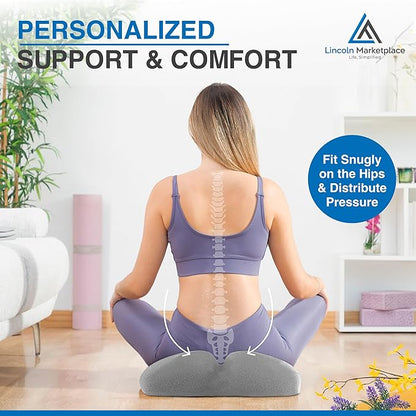 Extra-Dense Memory Foam Seat Cushion – Ergonomic Design for Pain Relief, Posture Support & Pressure Reduction – Experience All-Day Comfort by Lincoln Marketplace