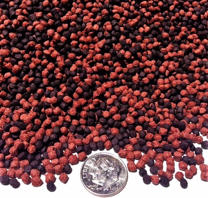 Aquatic Foods Inc. Gourmet Blend of 3mm-1/8 California Blackworm & Beef Heart Floating Pellets for Discus, Oscars, Cichlids, All Tropical Fish. GB-615-1-lb