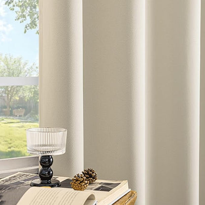 Beauoop 100% Blackout Curtains 63 Inch Long 2 Panels